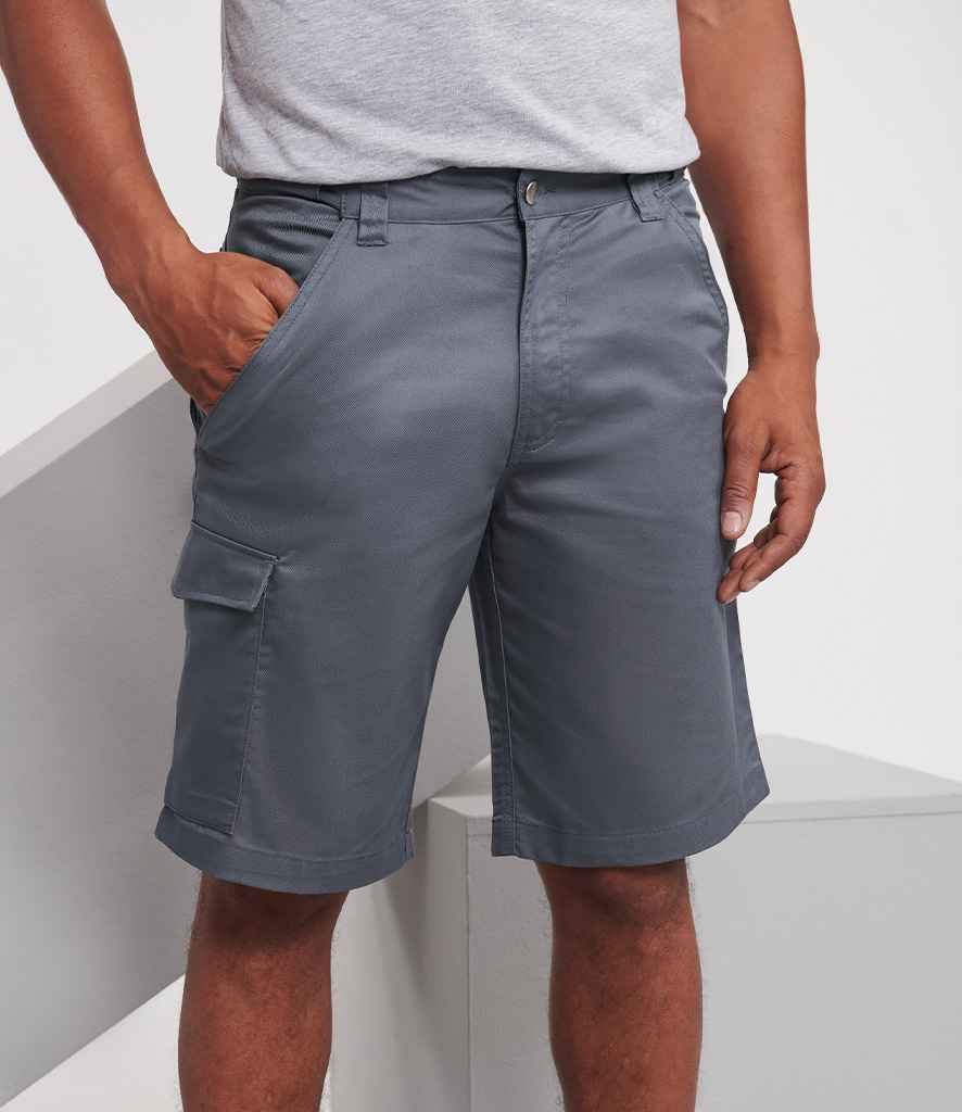 Russell Athletic Workwear Poly/Cotton Shorts - model image