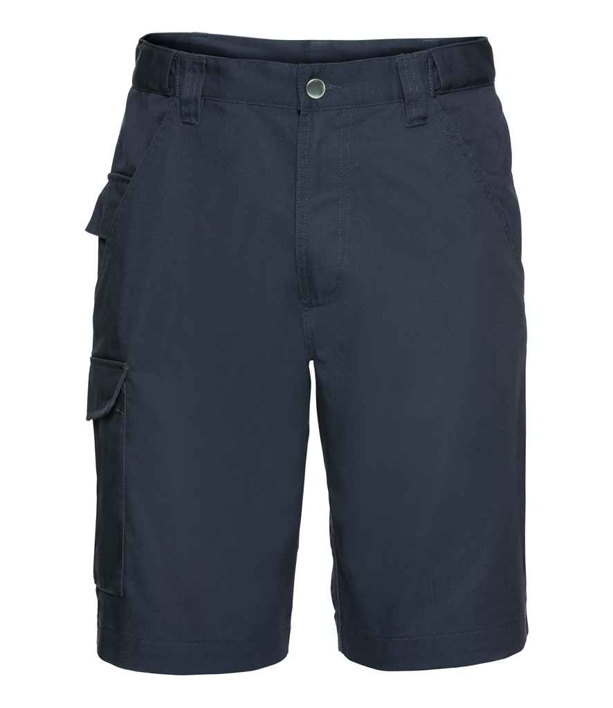Russell Athletic Workwear Poly/Cotton Shorts in French Navy