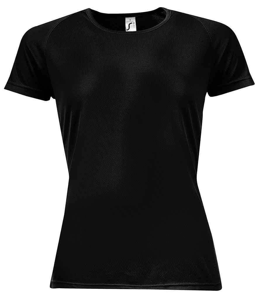SOL'S Ladies Sporty Performance T-Shirt in Black