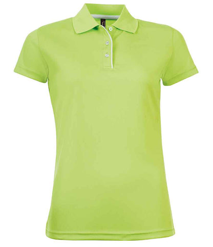 SOL'S Ladies Performer Piqué Polo Shirt in Apple Green