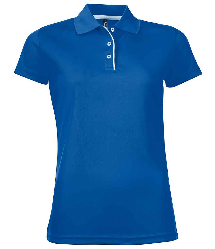 SOL'S Ladies Performer Piqué Polo Shirt in Royal Blue