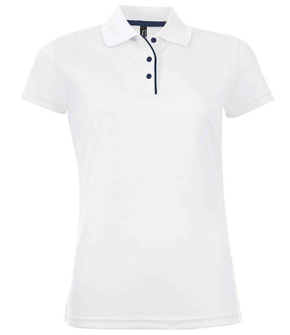 SOL'S Ladies Performer Piqué Polo Shirt in White