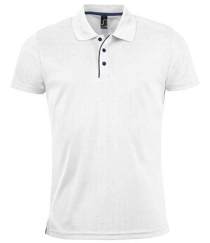 SOL'S Performer Piqué Polo Shirt in White