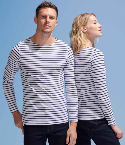 SOL'S Marine Long Sleeve Striped T-Shirt - model image