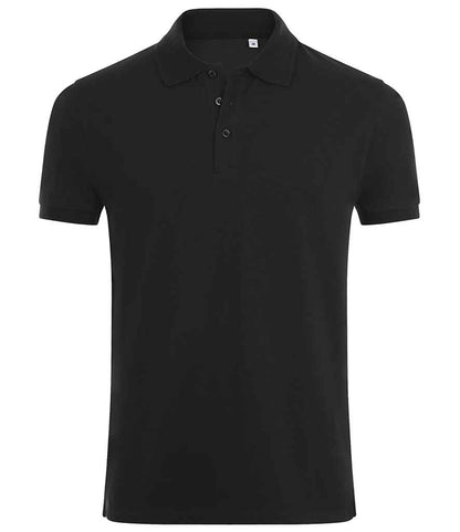 SOL'S Phoenix Piqué Polo Shirt in Black