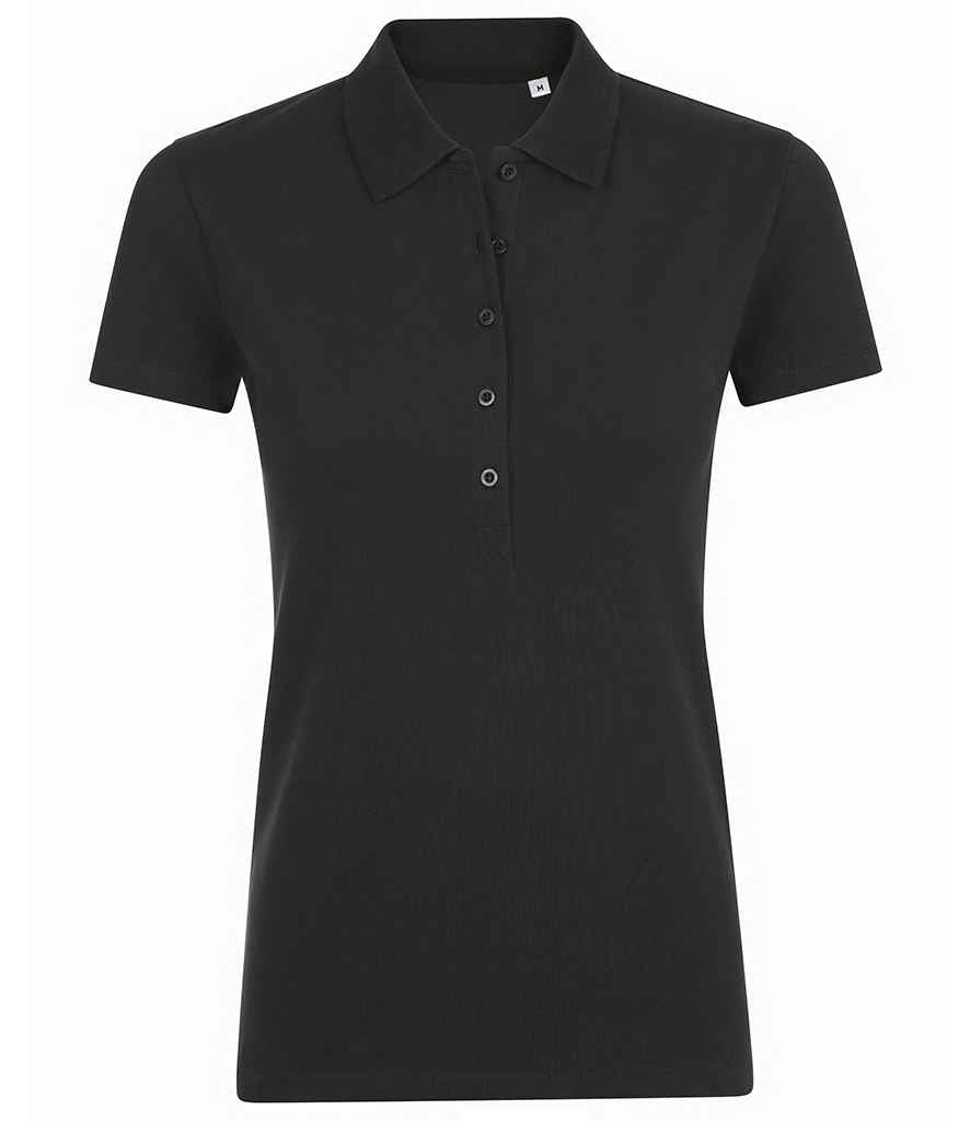 SOL'S Ladies Phoenix Piqué Polo Shirt in Black