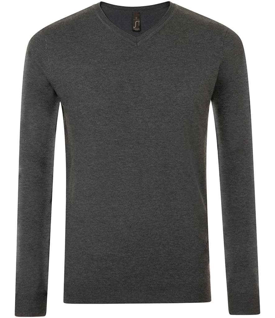 SOL'S Glory V Neck Sweater in Charcoal Marl
