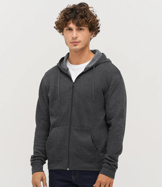 SOL'S Stone Zip Hooded Sweatshirt - Charcoal Marl - Model