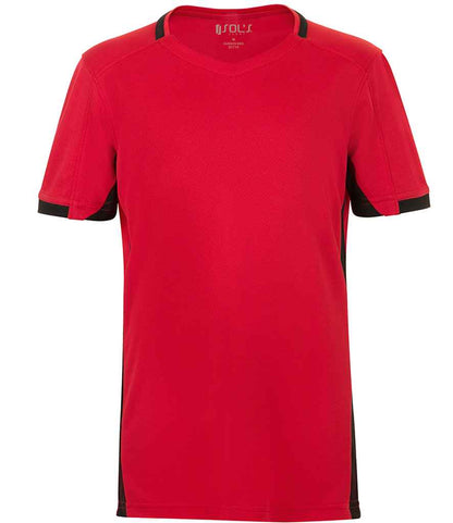 SOL'S Kids Classico Contrast T-Shirt in Red/Black