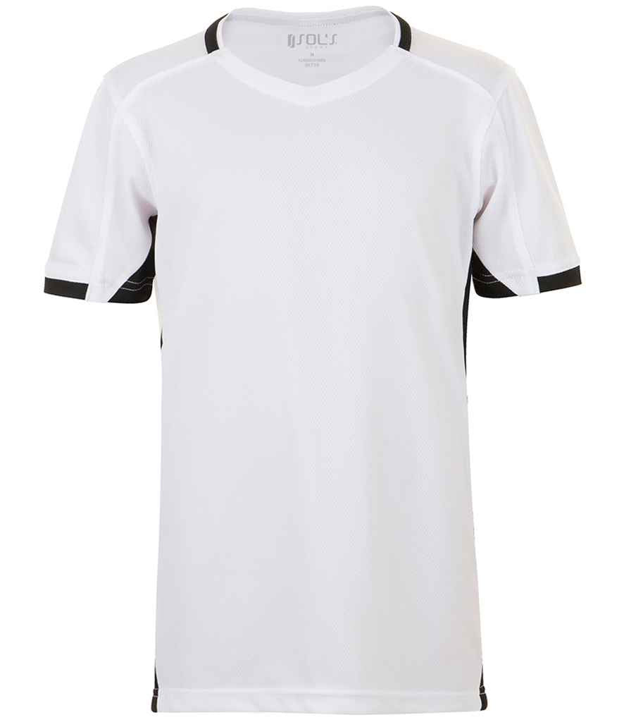 SOL'S Kids Classico Contrast T-Shirt in White/Black