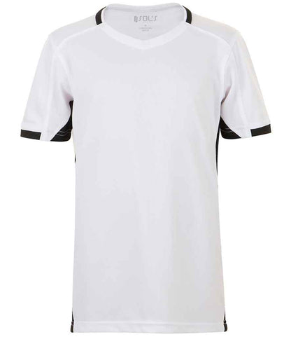 SOL'S Kids Classico Contrast T-Shirt in White/Black