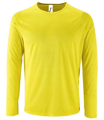 SOL'S Sporty Long Sleeve Performance T-Shirt - Neon Yellow