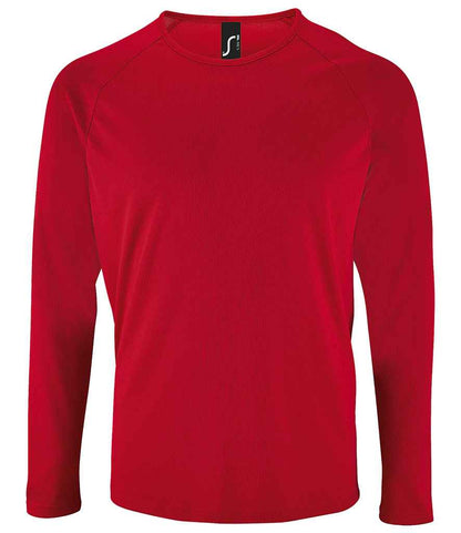 SOL'S Sporty Long Sleeve Performance T-Shirt - Red