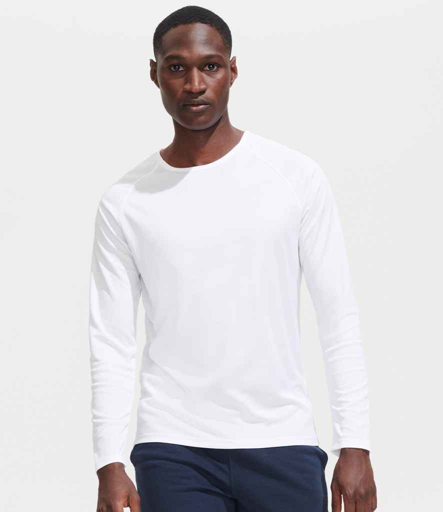 SOL'S Sporty Long Sleeve Performance T-Shirt - White