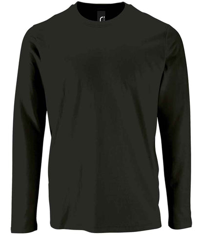 SOL'S Imperial Long Sleeve T-Shirt in Deep Black