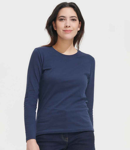 SOL'S Ladies Imperial Long Sleeve T-Shirt - French Navy