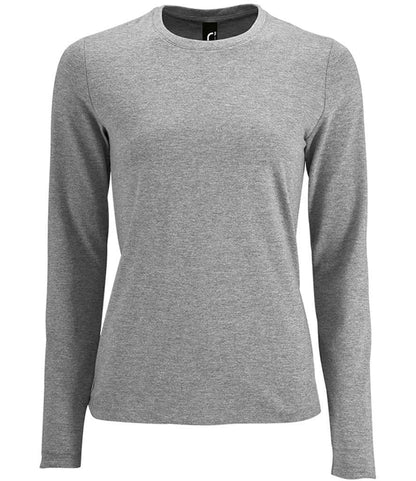SOL'S Ladies Imperial Long Sleeve T-Shirt - Grey Marl
