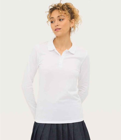 SOL'S Ladies Perfect Long Sleeve Piqué Polo Shirt - model image