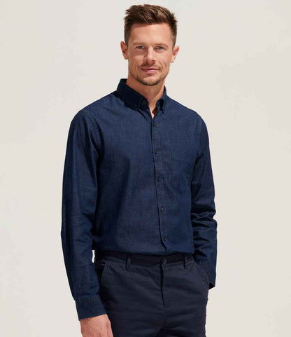 SOL'S Barry Long Sleeve Denim Shirt - model image