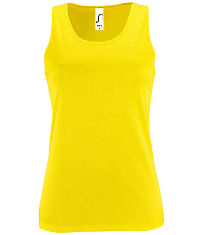 SOL'S Ladies Sporty Performance Tank Top in Neon Yellow