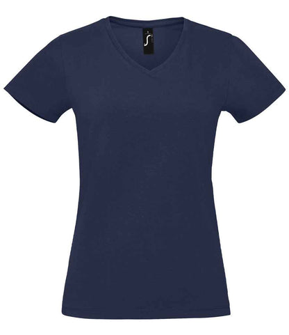 SOL'S Ladies Imperial V Neck T-Shirt in French Navy