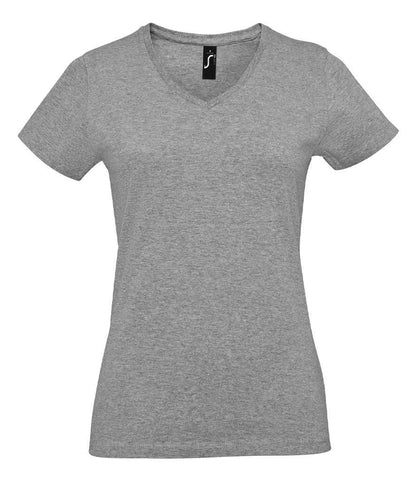 SOL'S Ladies Imperial V Neck T-Shirt - Grey Marl