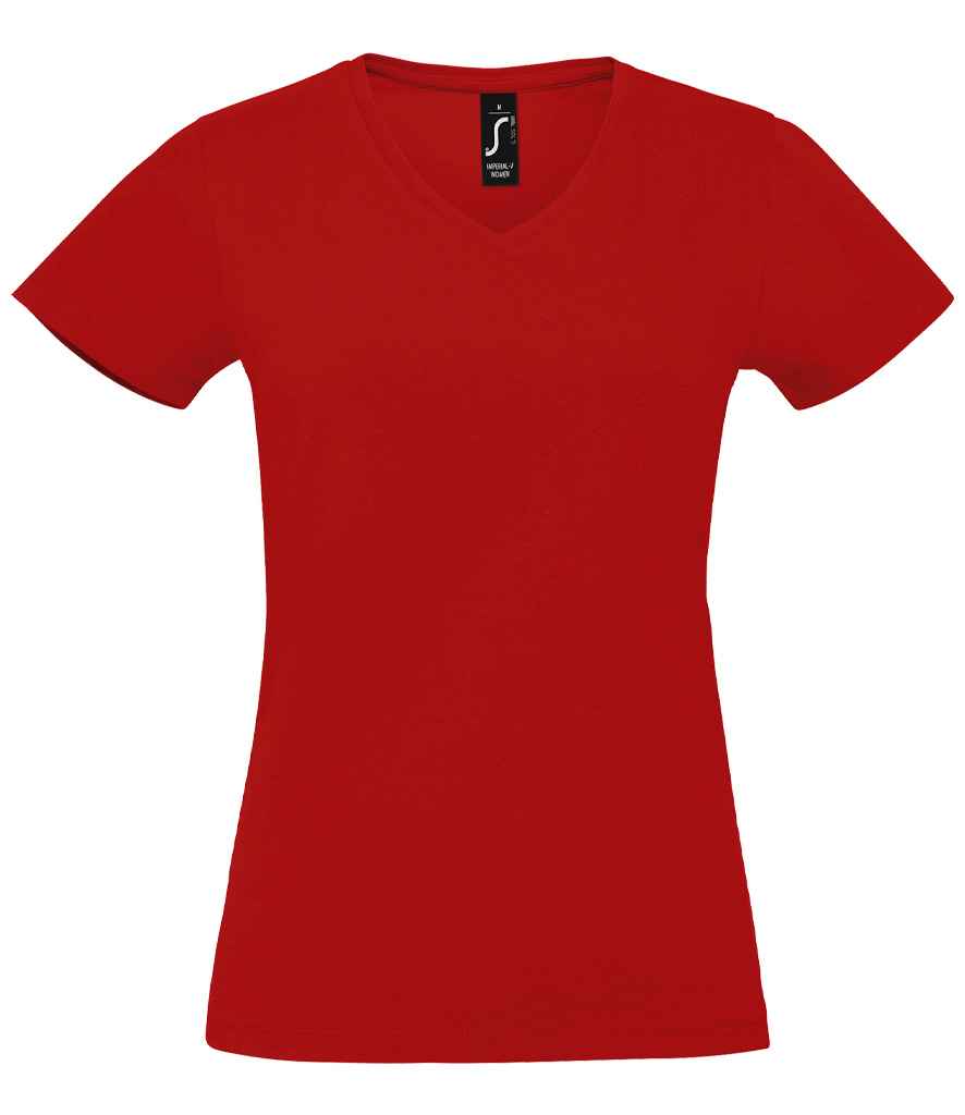 SOL'S Ladies Imperial V Neck T-Shirt - Red