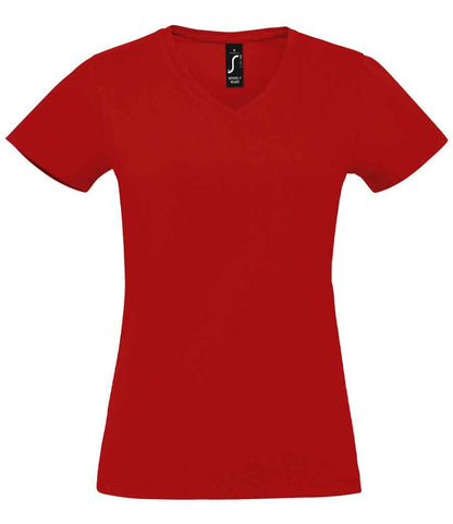 SOL'S Ladies Imperial V Neck T-Shirt - Red
