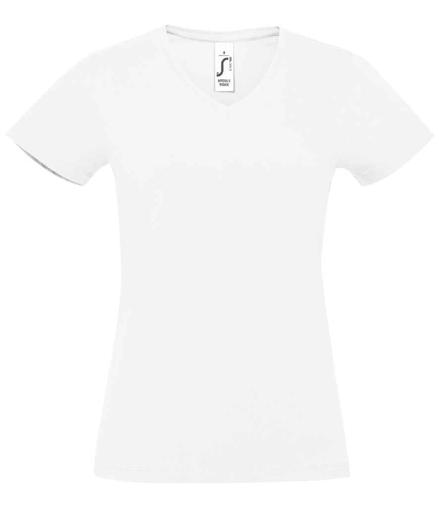 SOL'S Ladies Imperial V Neck T-Shirt - White