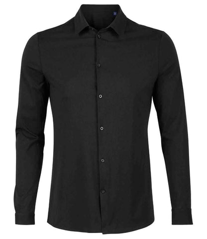 NEOBLU Balthazar Jersey Long Sleeve Shirt in Deep Black