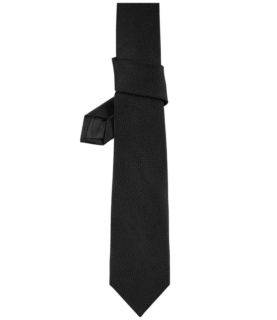 NEOBLU Teodor Plain Jacquard Tie in Deep Black