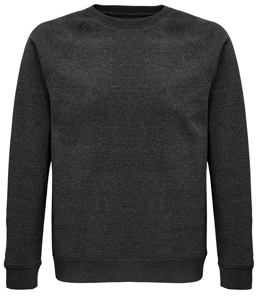 SOL'S Unisex Space Organic Raglan Sweatshirt in Charcoal Marl