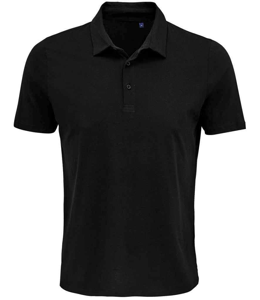 NEOBLU Octave Organic Soft Jersey Polo Shirt in Deep Black