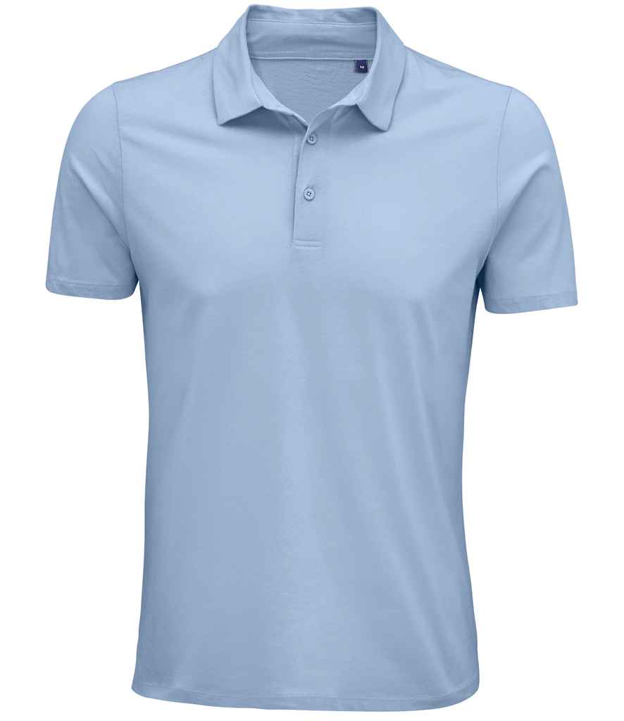 NEOBLU Octave Organic Soft Jersey Polo Shirt in Soft Blue