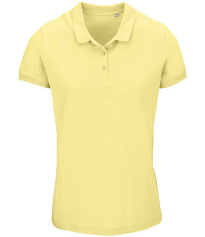 SOL'S Ladies Planet Organic Piqué Polo Shirt in Light Yellow