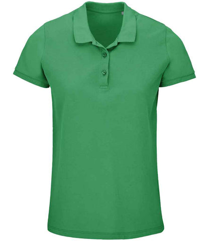 SOL'S Ladies Planet Organic Piqué Polo Shirt in Spring Green