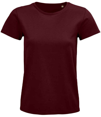 SOL'S Ladies Pioneer Organic T-Shirt in Burgundy