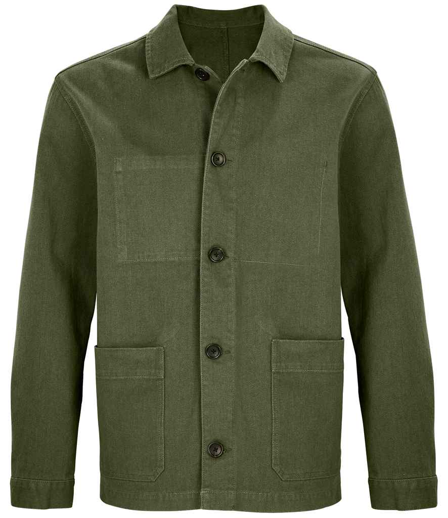 NEOBLU Mael Workwear Utility Jacket in Deep Khaki