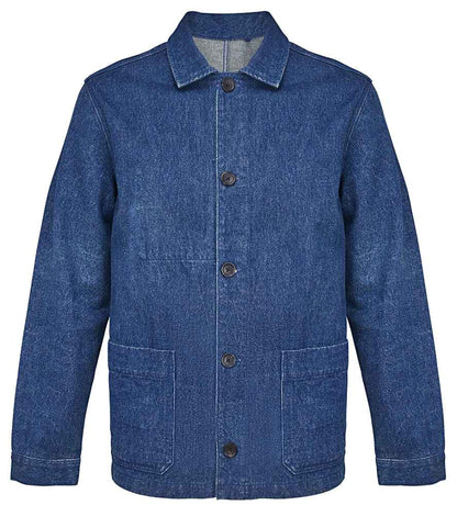 NEOBLU Mael Workwear Utility Jacket in Stonewash Denim