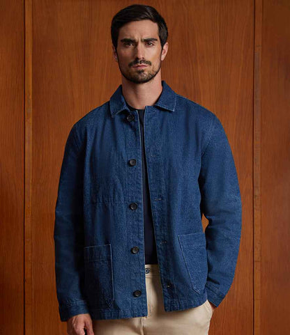 NEOBLU Mael Workwear Utility Jacket - Stonewash Denim