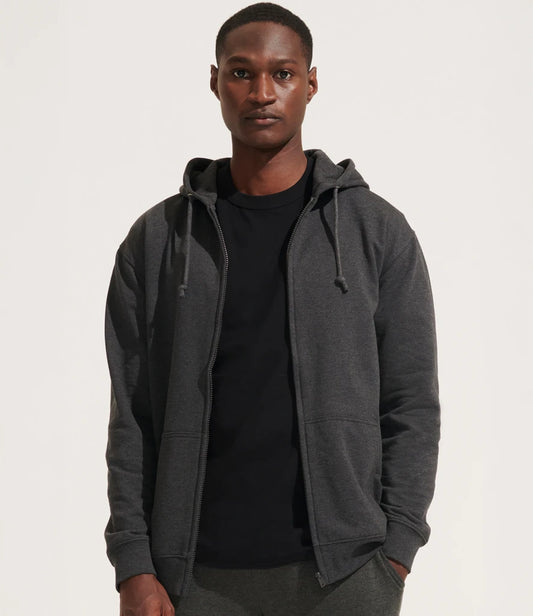 SOL'S Unisex Carter Full Zip Hoodie - Charcoal Marl - Model