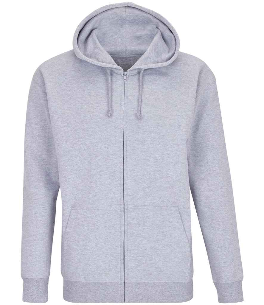SOL'S Unisex Carter Full Zip Hoodie in Grey Marl