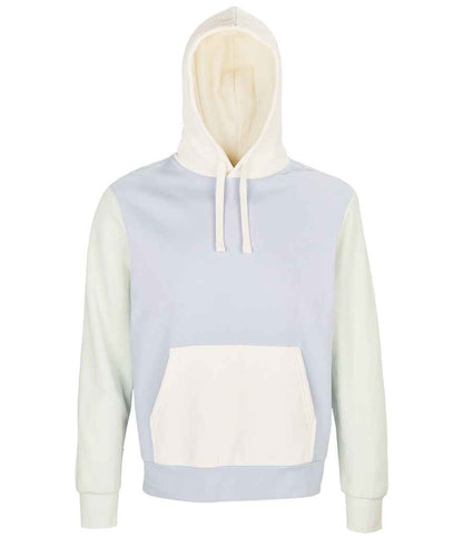 SOL'S Unisex Collins Organic Contrast Hoodie in Creamy Blue