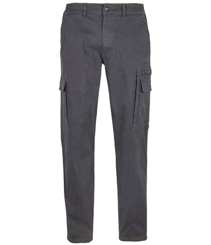 SOL'S Docker Stretch Cargo Trousers in Dark Grey