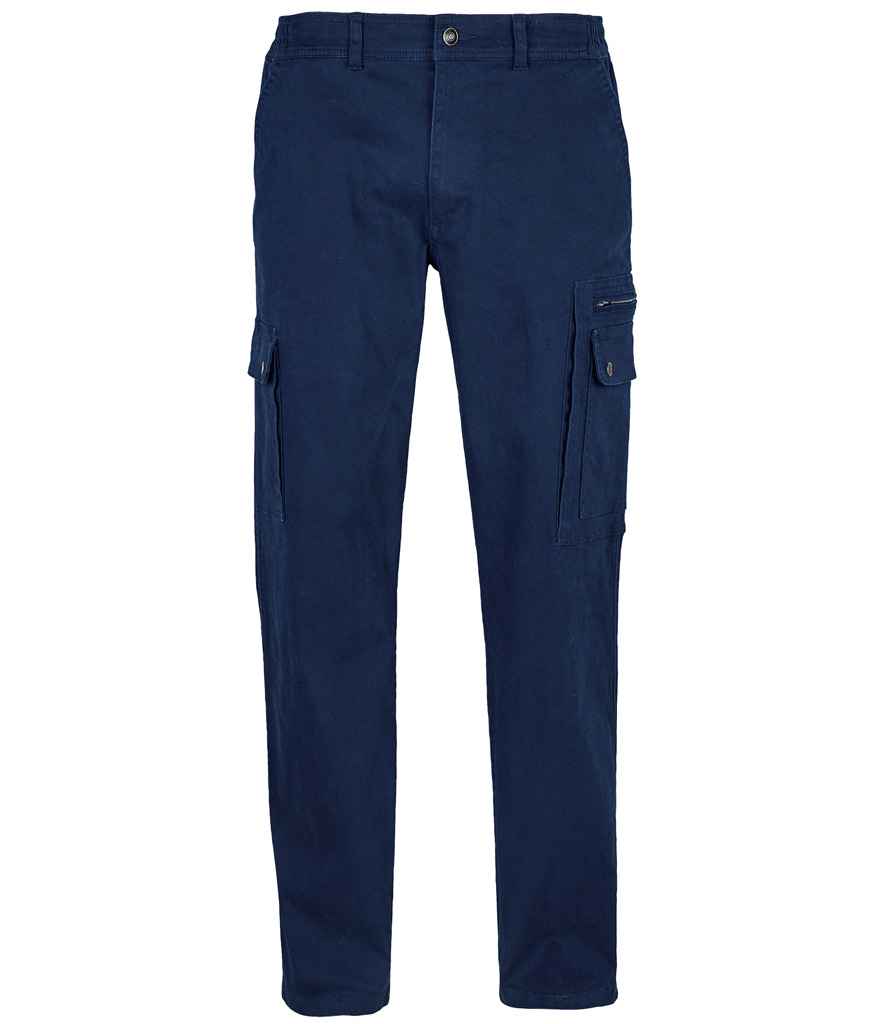 SOL'S Docker Stretch Cargo Trousers in Navy