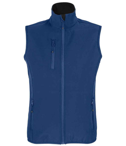 SOL'S Ladies Falcon Recycled Soft Shell Bodywarmer in Abyss Blue