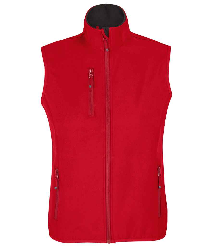 SOL'S Ladies Falcon Recycled Soft Shell Bodywarmer - Pepper Red