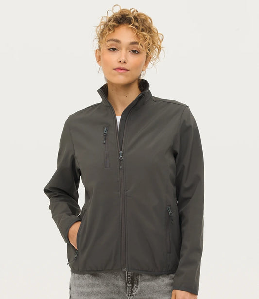 SOL'S Ladies Falcon Recycled Soft Shell Jacket - Charcoal - Model