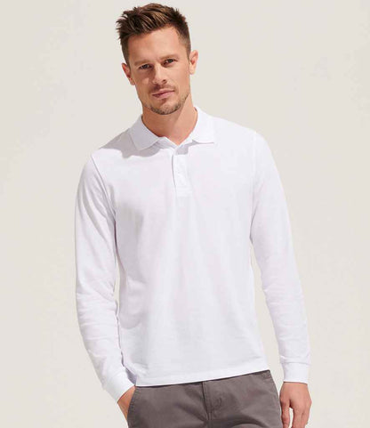 SOL'S Unisex Prime Long Sleeve Piqué Polo Shirt - model image