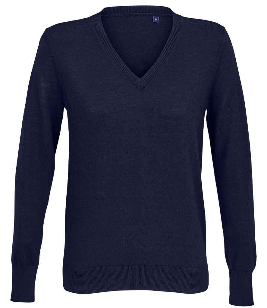 NEOBLU Ladies Sullivan V Neck Sweater in Night Blue